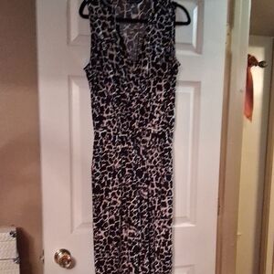 Leopard Print Sleeveless Jumpsuit